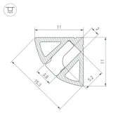алюминиевый профиль SL-KANT-H11-2000 ANOD BLACK 044086