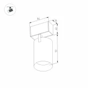 Магнитный трековый светильник  7W Белый дневной MAG-SPOT-45-R85 24deg  24V на магнитный шинопровод черный 046587 DALI