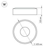 Накладной светильник  33W Белый теплый 022135(1) SP-TOR-RING-SURFACE-R460 220V цилиндр белый