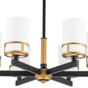 Люстра подвесная Lightstar без лампы 731067 CERO 6х40W E14 черный/золото
