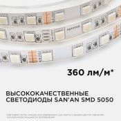 Светодиодная лента RGB 5050 12V  7.2W/m 30Led/метр 217BL IP20 3м блистер