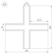 Крестовина для профиля SL-LINIA65-F 030127
