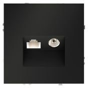 Розетка телевизионная встраиваемая VOLTUM S70 TV+RJ45 кат. 6 черный матовый