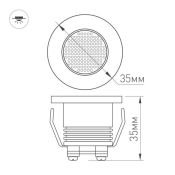 Круглый светильник   1W Белый теплый 020753  LTM-R35WH 30deg 220V IP20 встраиваемый белый