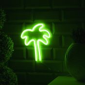 фигурка  светодиодная неоновая «Пальма»  Зеленый, 3хАА, USB, 19,5х23 см