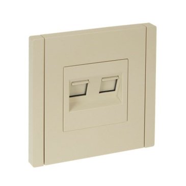 Розетка двойная RJ11+RJ45 IEK FORTE&PIANO кат.5E FP435 ваниль FP-KT20-O-1-K10