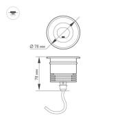 светильник   9W Белый дневной 032213  LTD-GROUND-TILT-R80-9W 220V IP67 круглый встраиваемый серебристый