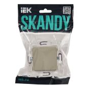 Выключатель встраиваемый одноклавишный проходной IEK SKANDY SK-V12-0-10-K10 SK-V02B бежевый