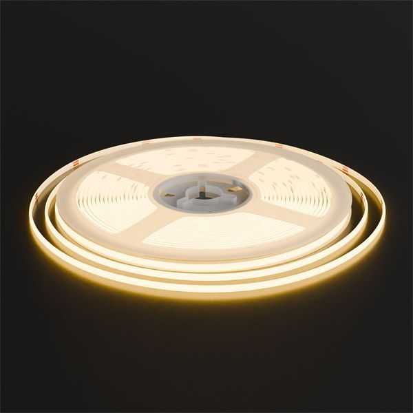 Светодиодная лента Белый теплый COB 24V  7W/m 384Led/метр 00-378 PRO 3мм IP20