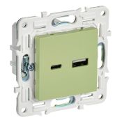 Розетка встраиваемая USB IEK SKANDY A+C 18Вт SK-U22-018-K06 SK-R13G мятный Розетка встраиваемая USB IEK SKANDY A+C 18Вт SK-U22-018-K06 SK-R13G мятный