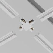 Коннектор Х-образный для однофазного трека TRA002CX-11W Unity встраиваемый белый