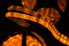 Светодиодная лента Желтый 3528 12V  4.8W/m 60Led/метр герм (силикон) 00-00010112 SWG360-12-4.8-Y-65-M