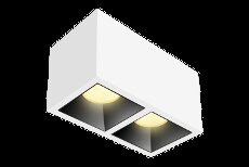 Накладной светильник  24W Белый теплый KUB X2 WB 220V диммируемый двойной куб белый с черной вставкой