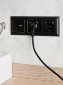 Штепсельная розетка встраиваемая IEK BRITE 16А BR-R14-16-U21-D31-K02 РЮш10-2-БрЧ с з/к и шторками с USB A+A 3,1А черный