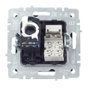 Розетка двойная RJ11+RJ45 кат.5E РК/Т12-БрЧ черный BR-KT20-O-1-K02 BRITE IEK