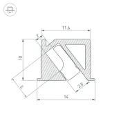 алюминиевый профиль SL-BEVEL-H10-F14-2000 ANOD BLACK 044084