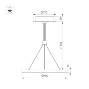 Подвесной светильник  24W Белый дневной 046222 SP-CONGO-CAN-1-R400 230V IP20 круглый черный