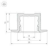 алюминиевый профиль SL-SLIM-H13M-F25-2000 BLACK 037114