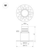 Встраиваемый светильник   5W Белый теплый 061924 MS-INVISIO-TRIMLESS-R35 36deg 220V IP20 круглый под шпаклевку круглый белый IP54