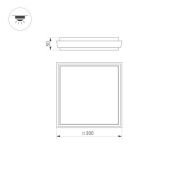 светильник  30W Белый дневной 032428 LGD-AREA-S300x300 220V IP54 квадратный накладной серый