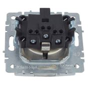 Штепсельная розетка встраиваемая IEK BRITE 16А BR-R16-16-K47 РСбш10-3-БрА с з/к и шторками с крышкой алюминий IP20