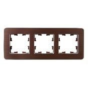 Рамка металлическая 3 поста IEK BRITE BR-M32-M-21-K30 РУ-3-1-Бр коричневая RE AL