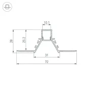 алюминиевый профиль COMFORT10-V-FANTOM-2000 ANOD 053030