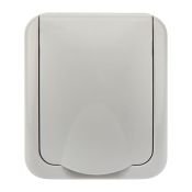 Розетка одноместная Mini OG KR-78-0817 с/з серая IP54 KRANZ