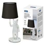 светильник настольный без лампы UML-B465  E14 WHITE-BLACK UL-00013445 "Кот" белый
