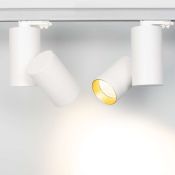 светильник 15W Белый теплый  SP-POLO-TRACK-TURN-R85 40deg 3000K на шинопровод белый с золотой  вставкой 027439