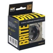 Штепсельная розетка встраиваемая IEK BRITE 16А BR-R14-16-U21-D21-K37 РЮш10-1-БрШ с з/к и шторками с USB A+A 2,1А шампань