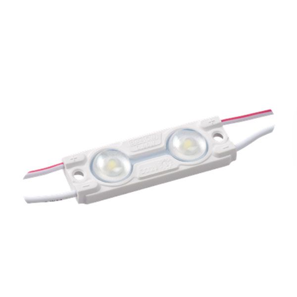 Светодиодный модуль герметичный 2led Белый  3030smd 12V линейный с линзой ECO-2-W-R3
