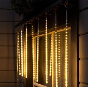 гирлянда фигурная «Сосульки» 12V Белый теплый, прозрачная нить, 288 LED, 2.5х0.5 м с эффектом стекания IP65