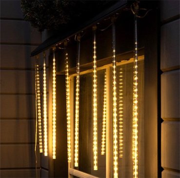 гирлянда фигурная «Сосульки» 12V Белый теплый, прозрачная нить, 288 LED, 2.5х0.5 м с эффектом стекания IP65