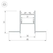 алюминиевый профиль SL-COMFORT32-FANTOM-2000 ANOD 033276