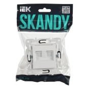 Розетка встраиваемая компьютерная двойная IEK SKANDY SK-K20-2-K01 SK-K04W RJ45 кат.6 арктический белый