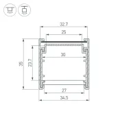 алюминиевый профиль LINE-3535-BENT-SIDE-2000 ANOD 055738