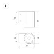 Накладной светильник   9W Белый теплый 038153(1) LGD-RAY-WALL-R65-9W 220V цилиндр серый