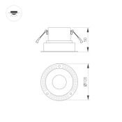 Корпус 031705 PLURIO-BASE-BUILT-TRIMLESS-R120 круглый встраиваемый под шпаклевку черный