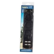 удлинитель без заземления Uniel Travel с разъемами USB UL-00011137 S-CT3-1.8U BLACK