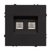 Розетка встраиваемая компьютерная двойная RJ45 кат.6 Arlight 054313 SCT-NOBE-MPC2-SFPL-BK черный