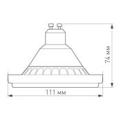 светодиодная лампа AR111  GU10 Белый теплый 15W 026867 AR111-UNIT-GU10-15W-DIM 220V 24гр. Диммируемая