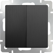 Выключатель встраиваемый двухклавишный проходной  WERKEL WL04-SW-2G-2W / W1122004 графит рифленый