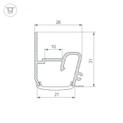 Накладной алюминиевый профиль STRETCH-S-20-WALL-SIDE-2000 (RESPECT-ST) 040701