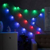 Умная гирлянда «Нить» RGB с насадками «Рифленые шарики» серебристая нить, управление с приложения, USB, 6.0 м., USB, 20Led, IP20