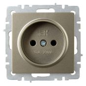 Штепсельная розетка встраиваемая IEK BRITE 10А BR-R10-10-K37 РС10-1-0-БрШ без з/к и шторками шампань