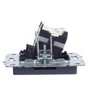 Розетка встраиваемая компьютерная двойная IEK BRITE BR-K20-1-K35 РК10-2-БрМ RJ45 кат.5E маренго