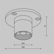 Основание для накладного монтажа системы Shelf с внутренней резьбой без ввода питания CA023BI-B чёрный