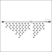 гирлянда БАХРОМА  10.5W Белый i-BR-132-3x0.9M-W, черный провод каучук, без мерцания 230V IP66