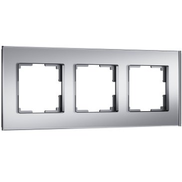 Рамка стеклянная 3 поста WERKEL Senso W0033106 серебряный